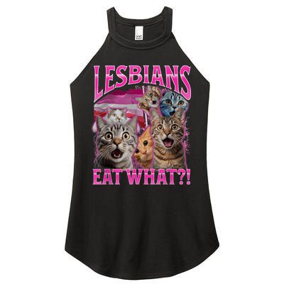Lesbians Eat What Funny Offensive Cat Bootleg Sarcastic Women's Perfect Tri Rocker Tank
