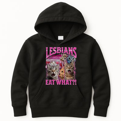 Lesbians Eat What Funny Offensive Cat Bootleg Sarcastic Kids Hoodie