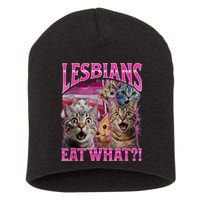 Lesbians Eat What Funny Offensive Cat Bootleg Sarcastic Short Acrylic Beanie