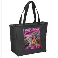 Lesbians Eat What Funny Offensive Cat Bootleg Sarcastic Zip Tote Bag