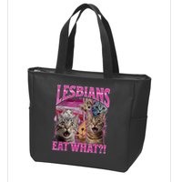 Lesbians Eat What Funny Offensive Cat Bootleg Sarcastic Zip Tote Bag