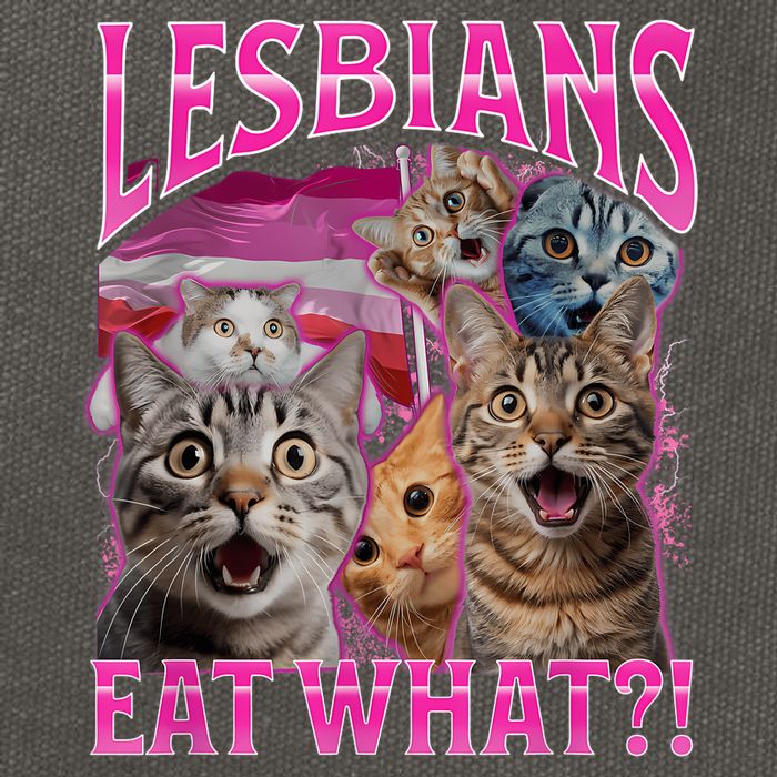 Lesbians Eat What Funny Offensive Cat Bootleg Sarcastic Cotton Canvas Backpack