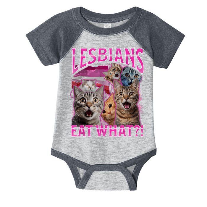 Lesbians Eat What Funny Offensive Cat Bootleg Sarcastic Infant Baby Jersey Bodysuit
