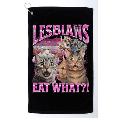 Lesbians Eat What! Funny Cat Lgbtq Pun Bootleg Gift Golf Towel
