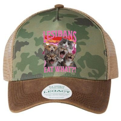Lesbians Eat What Funny Offensive Cat Unhinged 90s Meme Legacy Tie Dye Trucker Hat