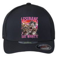 Lesbians Eat What Funny Offensive Cat Unhinged 90s Meme Flexfit Unipanel Trucker Cap