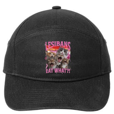 Lesbians Eat What Funny Offensive Cat Unhinged 90s Meme 7-Panel Snapback Hat