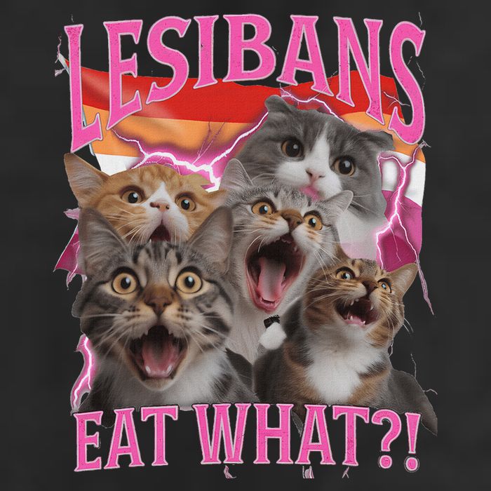 Lesbians Eat What Funny Offensive Cat Unhinged 90s Meme Adult Drive Performance Visor