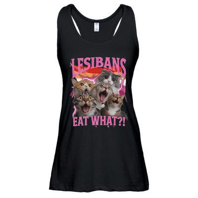 Lesbians Eat What Funny Offensive Cat Unhinged 90s Meme Ladies Essential Flowy Tank