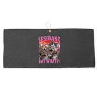 Lesbians Eat What Funny Offensive Cat Unhinged 90s Meme Large Microfiber Waffle Golf Towel