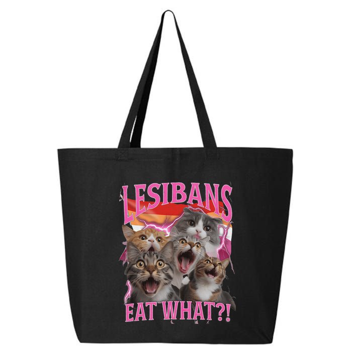 Lesbians Eat What Funny Offensive Cat Unhinged 90s Meme 25L Jumbo Tote
