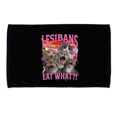 Lesbians Eat What Funny Offensive Cat Unhinged 90s Meme Microfiber Hand Towel