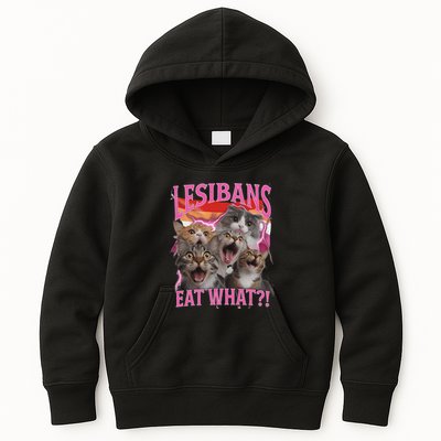 Lesbians Eat What Funny Offensive Cat Unhinged 90s Meme Kids Hoodie