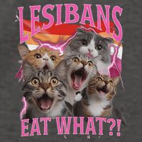Lesbians Eat What Funny Offensive Cat Unhinged 90s Meme Vector Backpack