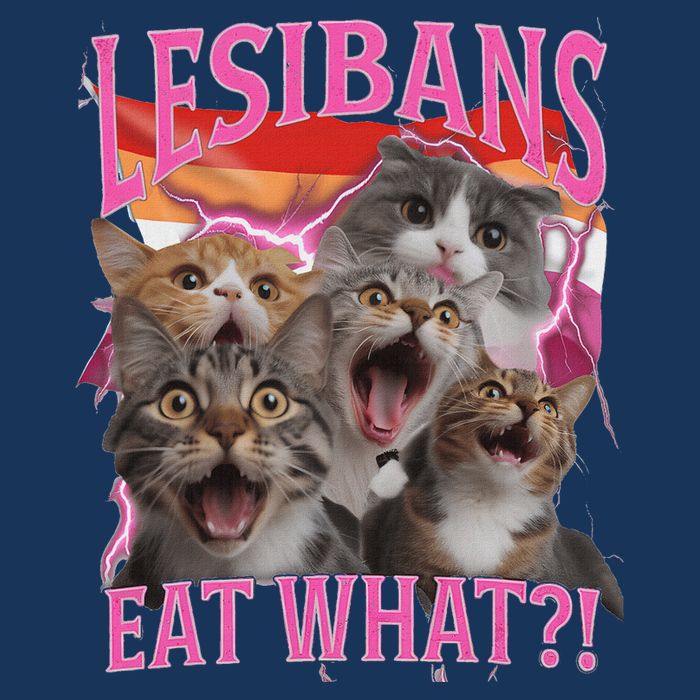 Lesbians Eat What Funny Offensive Cat Unhinged 90s Meme Infant Baby Jersey Bodysuit