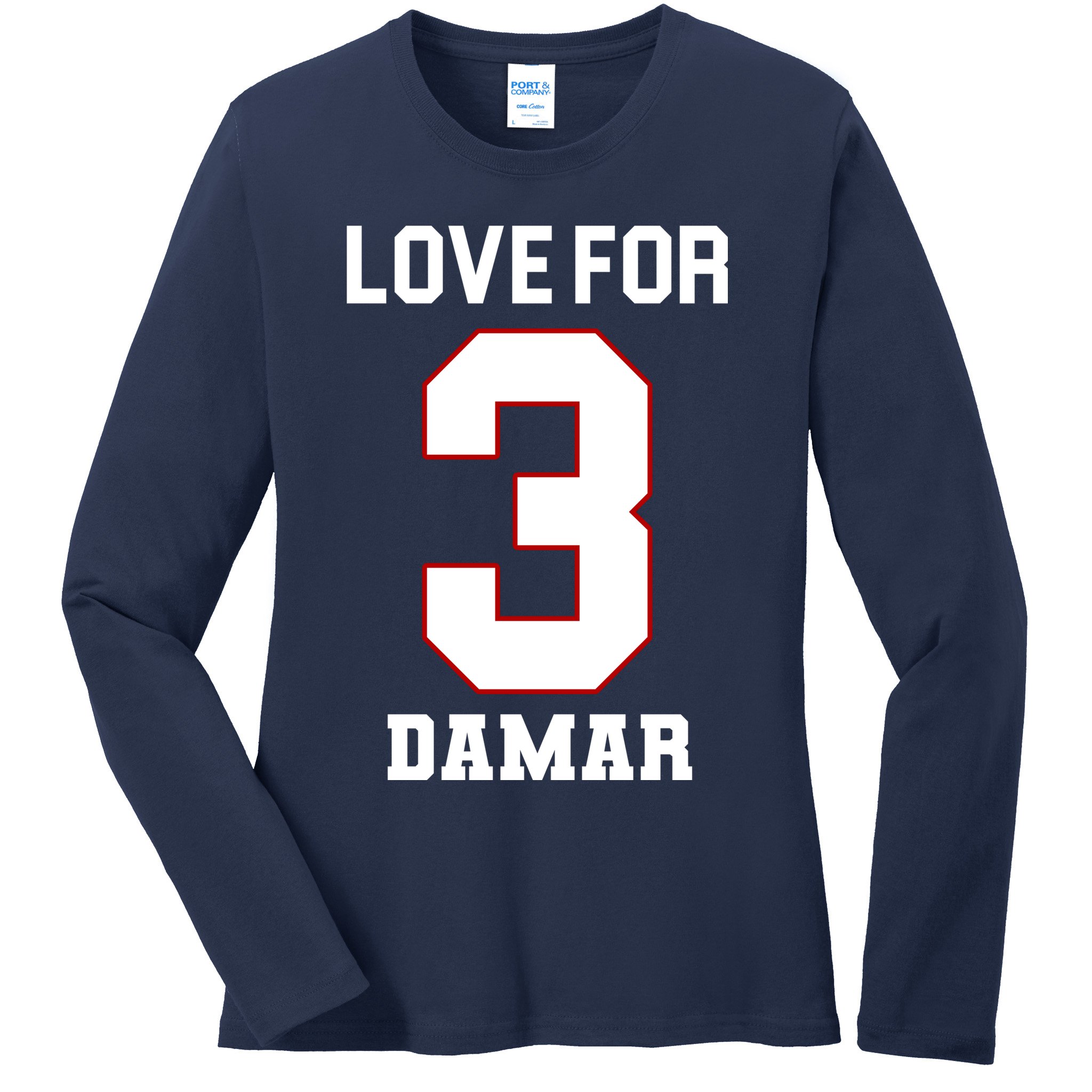 Love For 3 Damar Ladies Long Sleeve Shirt