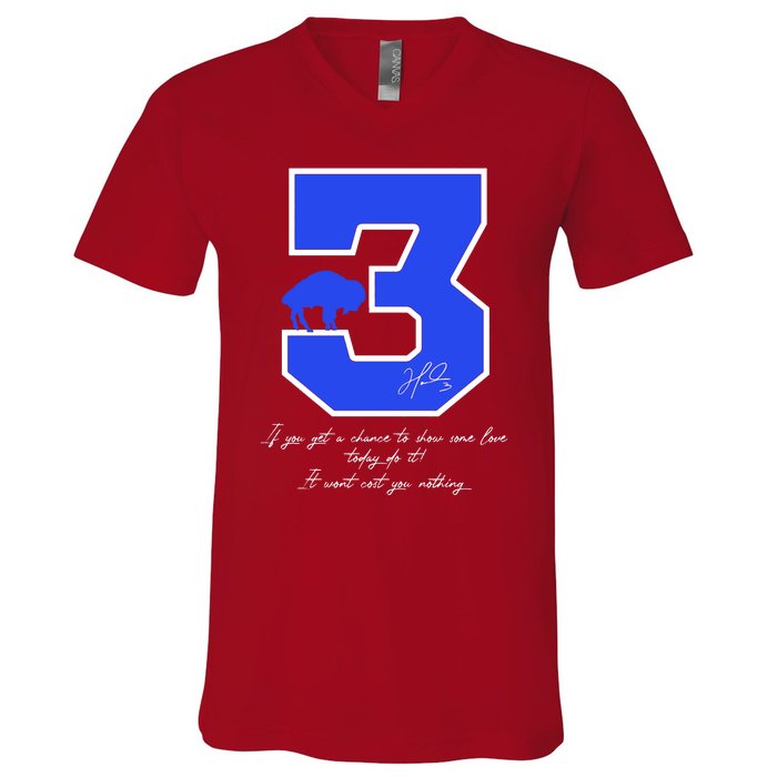 Love For 3 Pray For Damar Strong V-Neck T-Shirt