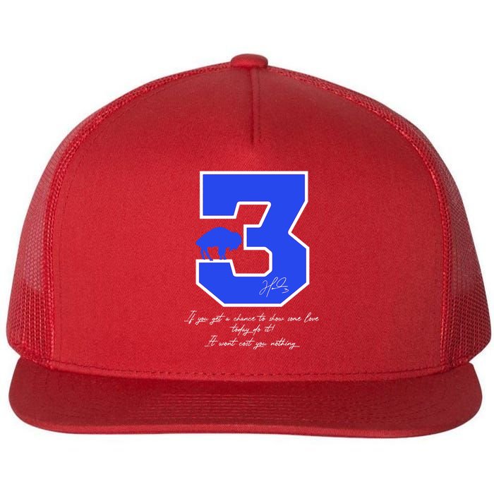 Love For 3 Pray For Damar Strong Flat Bill Trucker Hat