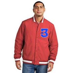 Love For 3 Pray For Damar Strong Insulated Varsity Jacket