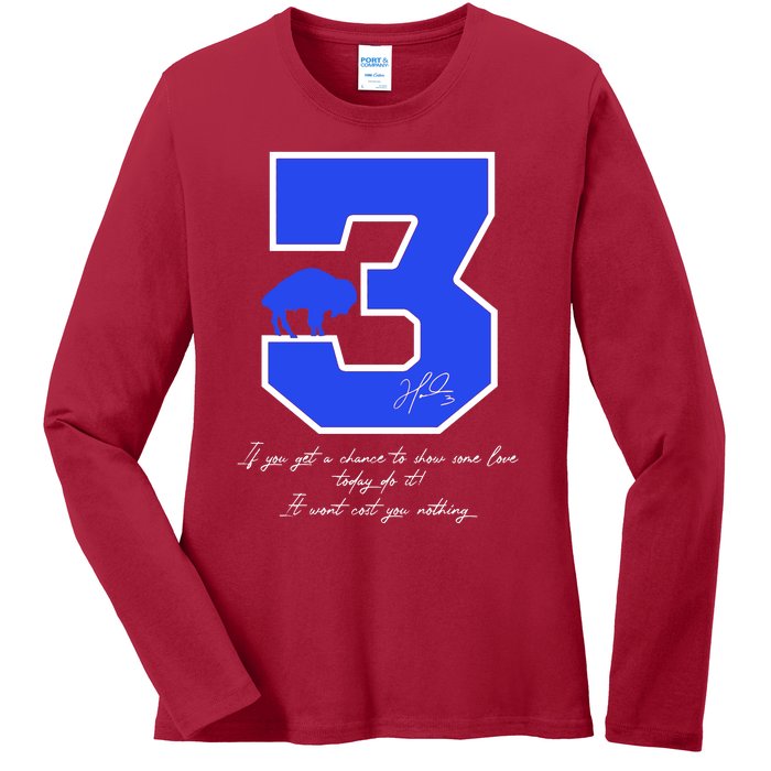 Love For 3 Pray For Damar Strong Ladies Long Sleeve Shirt