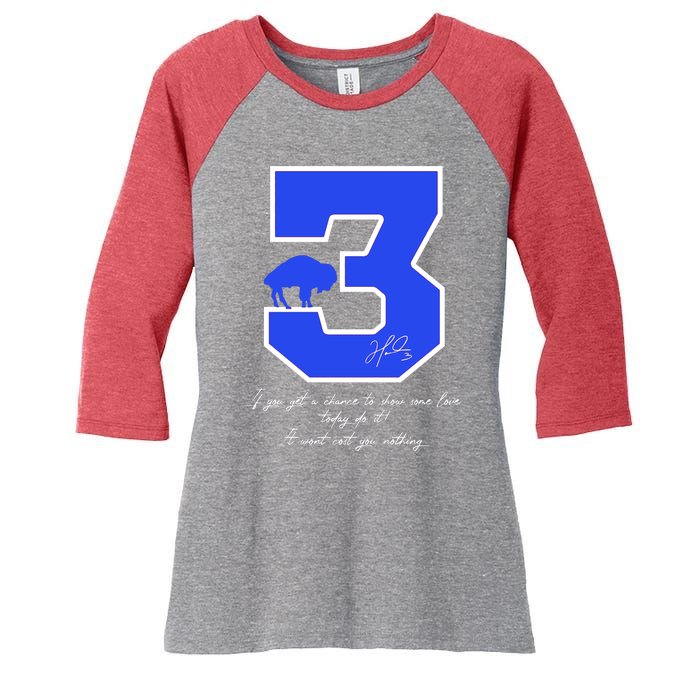 Love For 3 Pray For Damar Strong Women's Tri-Blend 3/4-Sleeve Raglan Shirt