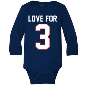 Love For 3 Buffalo Football Tribute Baby Long Sleeve Bodysuit