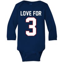 Love For 3 Buffalo Football Tribute Baby Long Sleeve Bodysuit