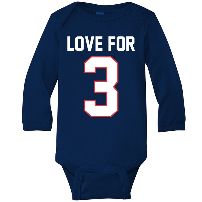 Love For 3 Buffalo Football Tribute Baby Long Sleeve Bodysuit