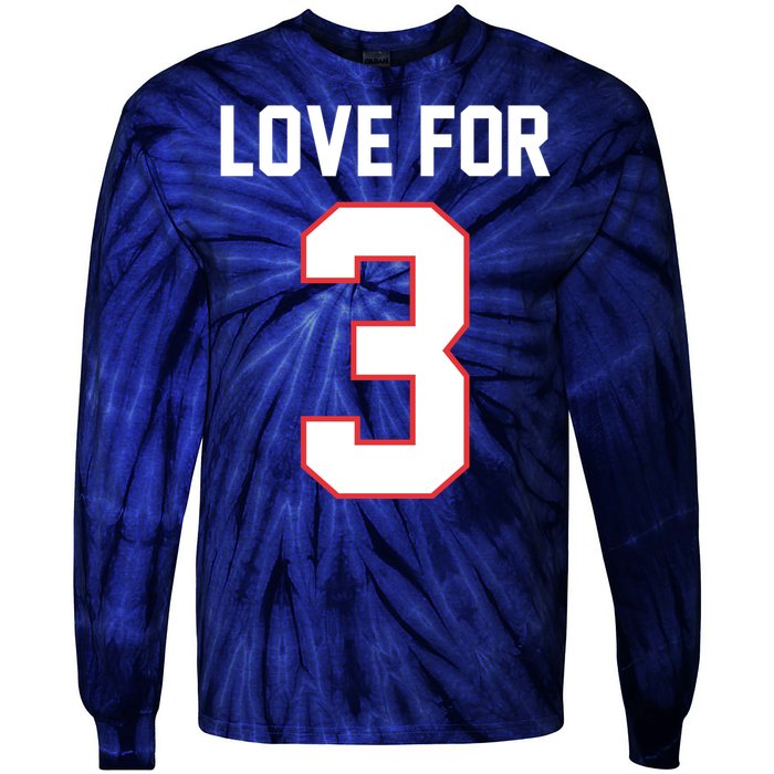 Love For 3 Buffalo Football Tribute Tie-Dye Long Sleeve Shirt