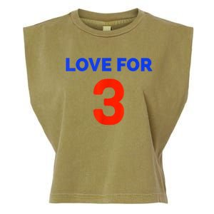 Love For 3 Football Garment-Dyed Women's Muscle Tee