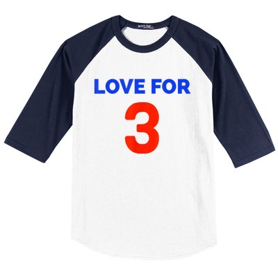 Love For 3 Football Baseball Sleeve Shirt