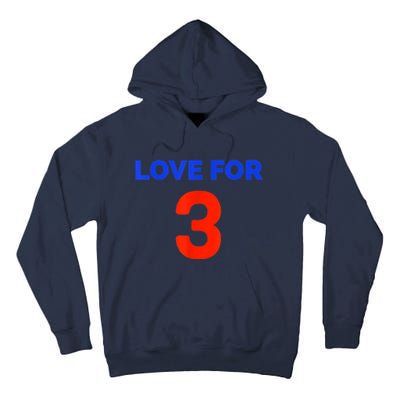 Love For 3 Football Tall Hoodie