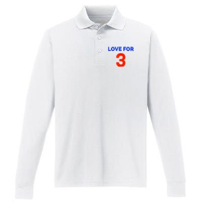 Love For 3 Football Performance Long Sleeve Polo