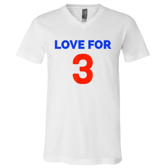 Love For 3 Football V-Neck T-Shirt