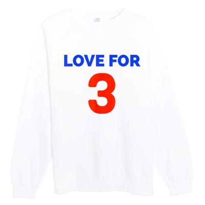 Love For 3 Football Premium Crewneck Sweatshirt