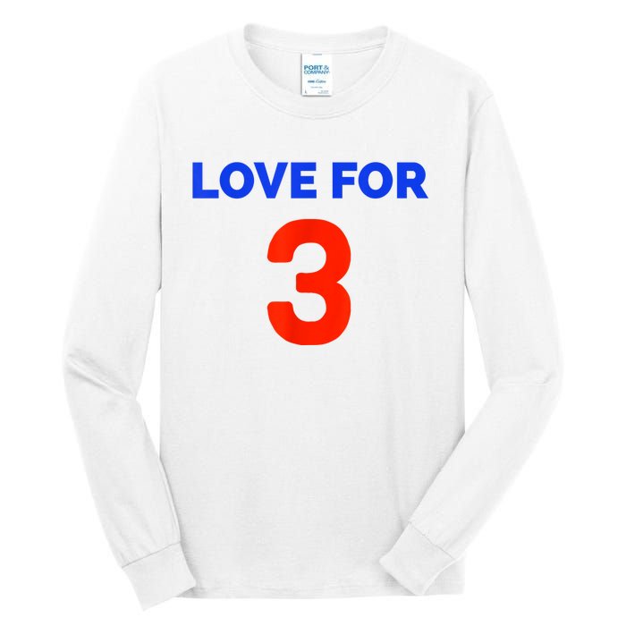 Love For 3 Football Tall Long Sleeve T-Shirt