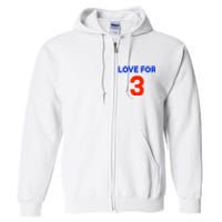 Love For 3 Football Full Zip Hoodie