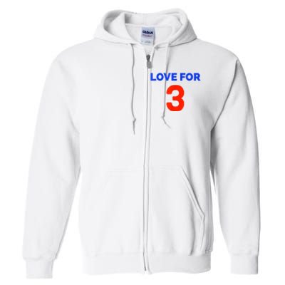 Love For 3 Football Full Zip Hoodie