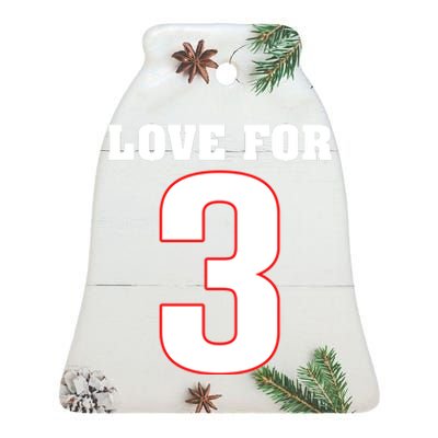 LOVE FOR 3 Ceramic Bell Ornament