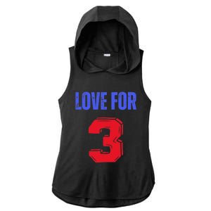 Love For 3 Damar We are with you Damar Ladies PosiCharge Tri-Blend Wicking Draft Hoodie Tank