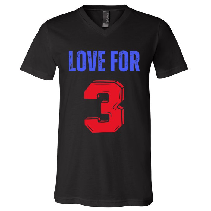 Love For 3 Damar We are with you Damar V-Neck T-Shirt