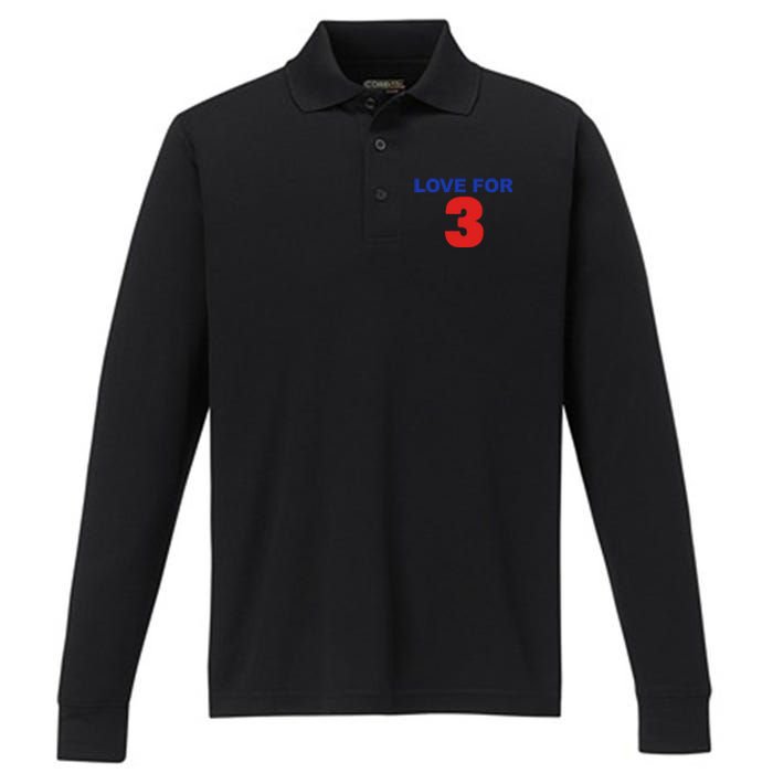 LOVE FOR 3 Performance Long Sleeve Polo