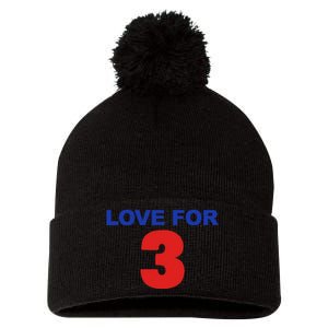 LOVE FOR 3 Pom Pom 12in Knit Beanie