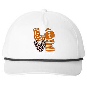 Love Football American Mom Life Player With Leopard Print Gift Snapback Five-Panel Rope Hat