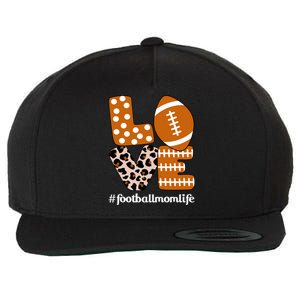 Love Football American Mom Life Player With Leopard Print Gift Wool Snapback Cap