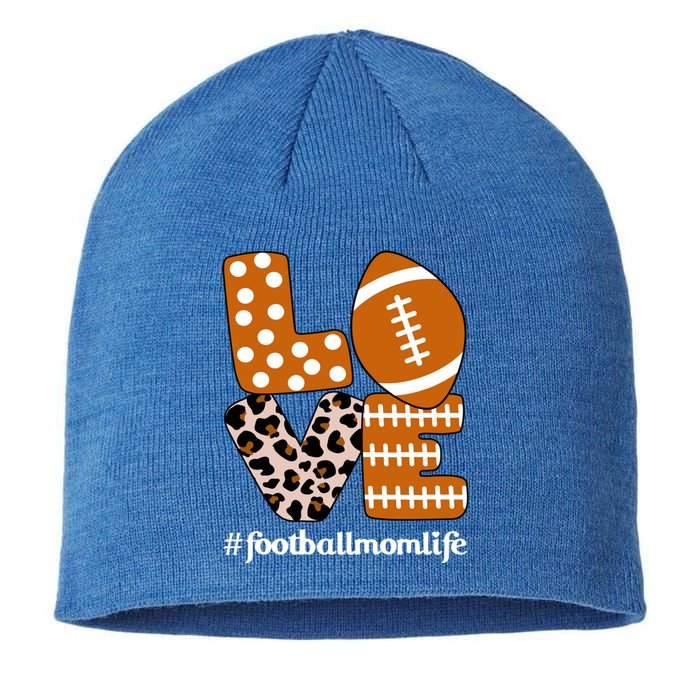 Love Football American Mom Life Player With Leopard Print Gift Sustainable Beanie