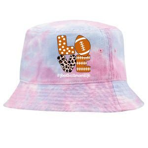 Love Football American Mom Life Player With Leopard Print Gift Tie-Dyed Bucket Hat