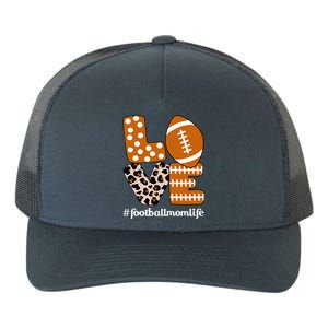 Love Football American Mom Life Player With Leopard Print Gift Yupoong Adult 5-Panel Trucker Hat