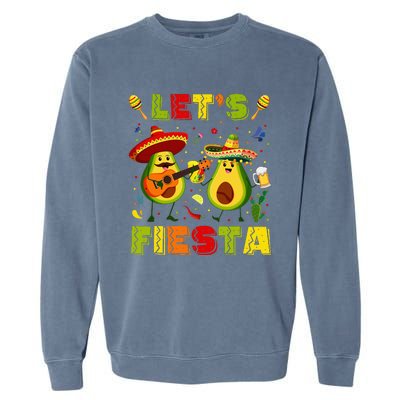 Let's Fiesta Avocado And Tacos Cinco De Mayo Garment-Dyed Sweatshirt