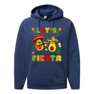 Let's Fiesta Avocado And Tacos Cinco De Mayo Performance Fleece Hoodie